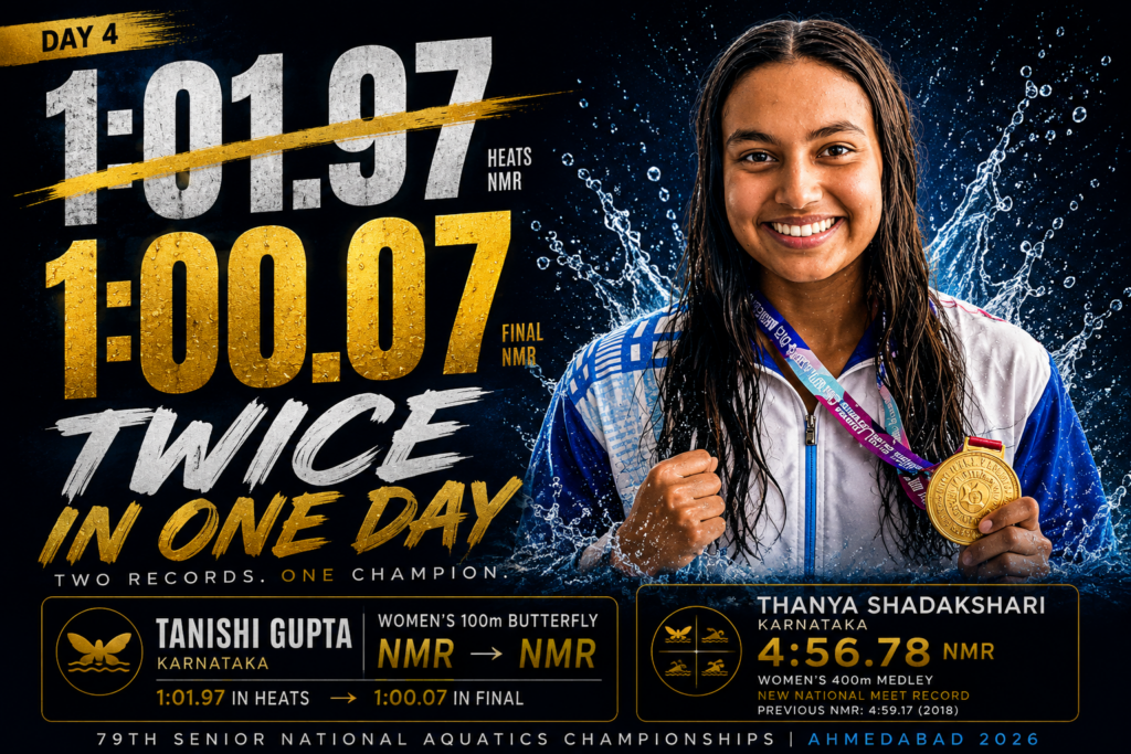 Tanishi Gupta Sets Two NMRs in a Day, Thanya Shadakshari Breaks 8-Year Record: Day 4 at the 79th Senior Nationals