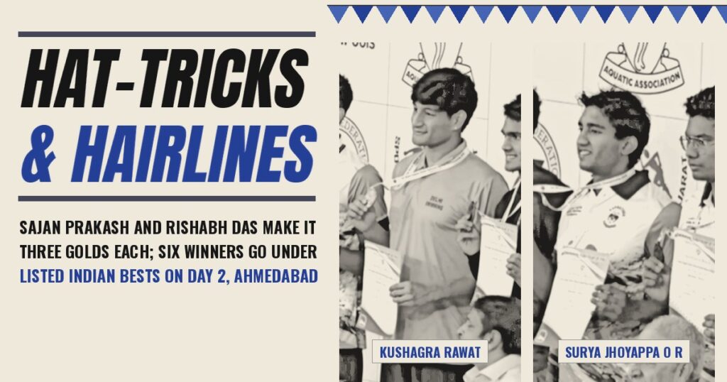Hat-Tricks and Hairlines: Sajan and Rishabh Make It Three, Karnataka Strike Breaststroke Double on Day 2 of Short Course Nationals