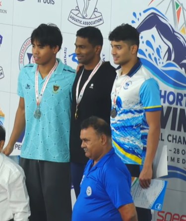 Men's 200m butterfly podium, Day 3