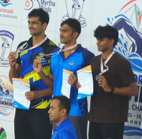 Men's 100m individual medley podium, Day 3